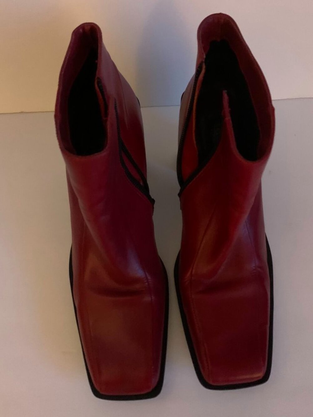Red Ankle Boots Women, Hillard and Hanson Casual, Size 8M